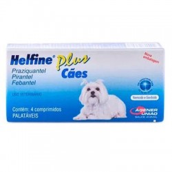 Helfine cães caixa com 4 comprimidos